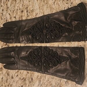 Prada Vintage Long Lambskin Gloves With Silk Lining